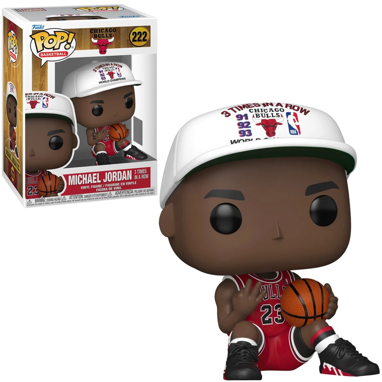 NBA Michael Jordan - Chicago Bulls "3 Times in a Row" POP! Basketball Vinyl Figure #222