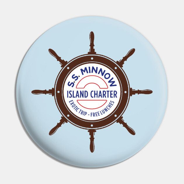 Gilligan's Island S.S. Minnow Island Charter 2 1/4"D Pinback Button