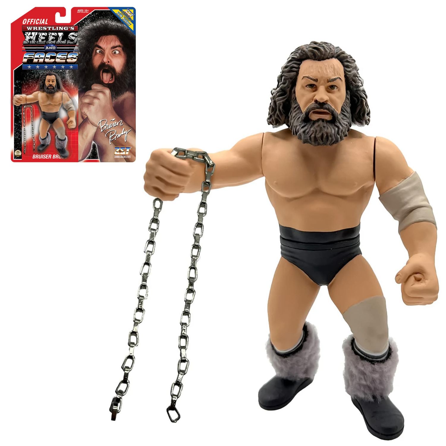 WWE Bruiser Brody 4 1/2"H Wrestling's Heels and Faces Series 2 Action Figure