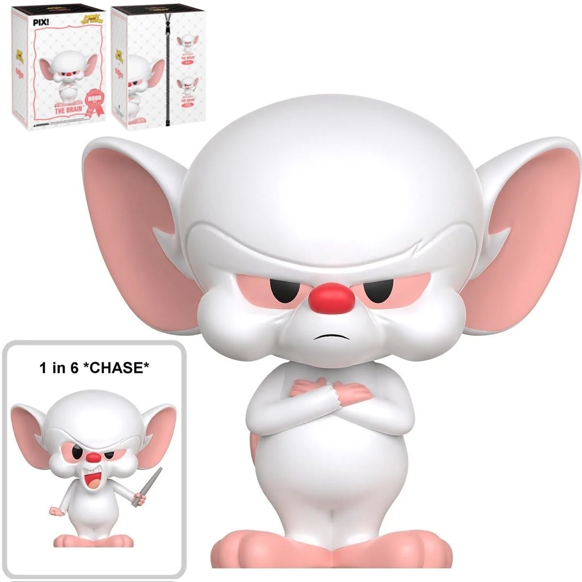 Pinky and the Brain - The Brain Grumpy / Yelling PIX! Vinyl Figure *CHANCE OF CHASE*