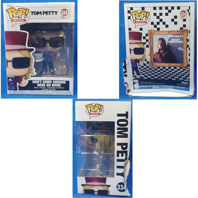 Tom Petty "Don't Come Around Here No More" 4 1/2"H POP! Rocks Vinyl Figure #334 * DAMAGED BOX *