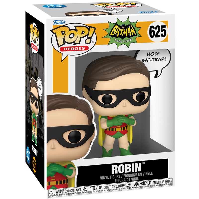 Batman 1966 4 1/2"H Robin POP! Heroes Vinyl Figure #625 - Sayings "Holy Bat-Trap!"
