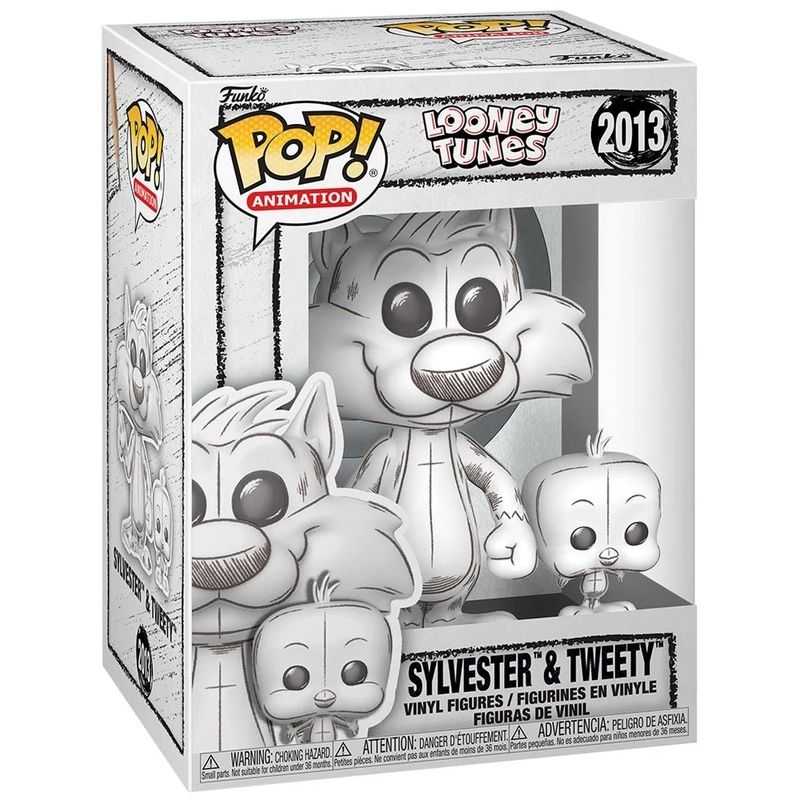Looney Tunes 4 1/4"H Sylvester with 1 3/4"H Tweety Buddy Wave 6 POP! Animation Vinyl Figures #2013 - Sketched