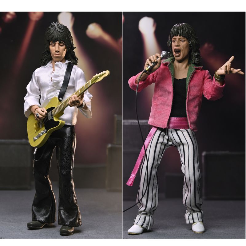 The Rolling Stones 8"H Mick Jagger AND Keith Richards Action Figure by NECA