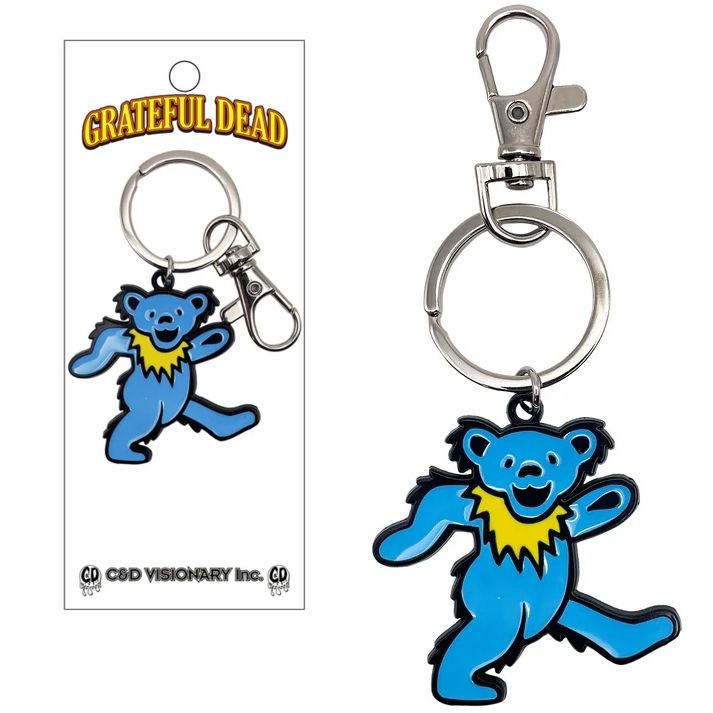 Grateful Dead Dancing Bear Enameled Metal Keychain