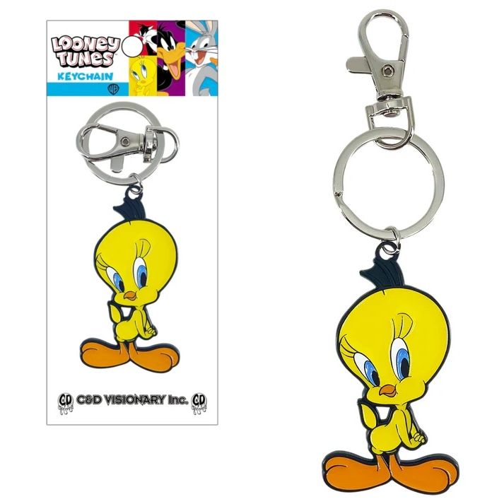Looney Tunes Tweety Enameled Metal Keychain