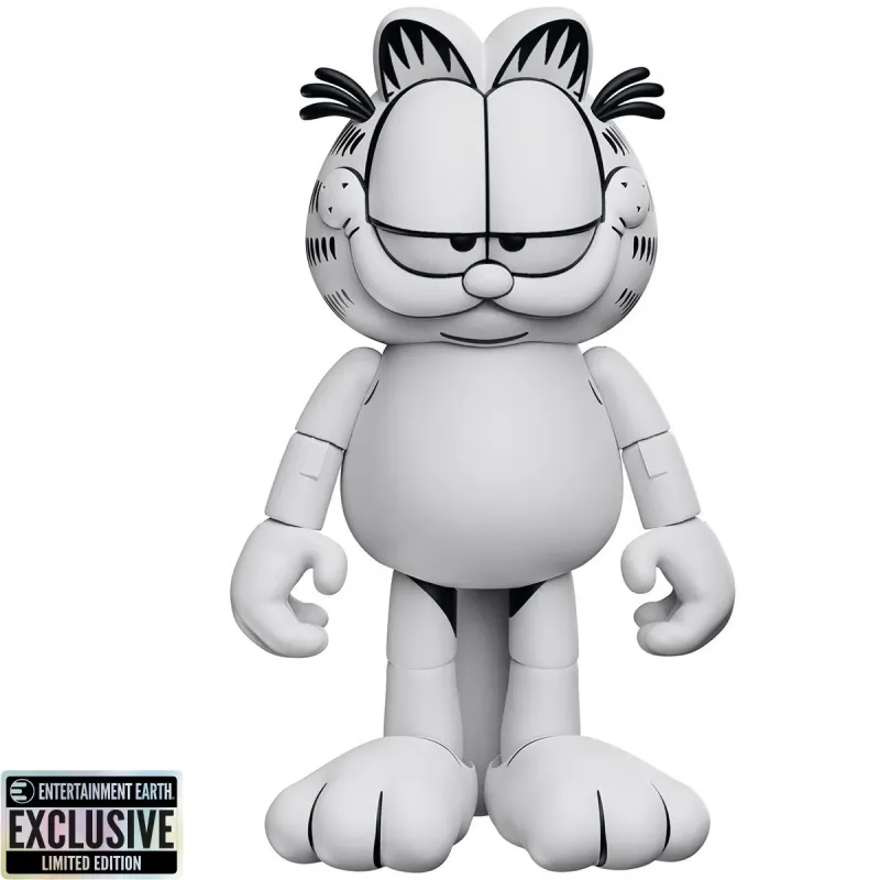 Garfield 4"H Black &amp; White Daily Comic Strip Action Figure by Boss Fight Studios - Entertainment Earth Exclusive