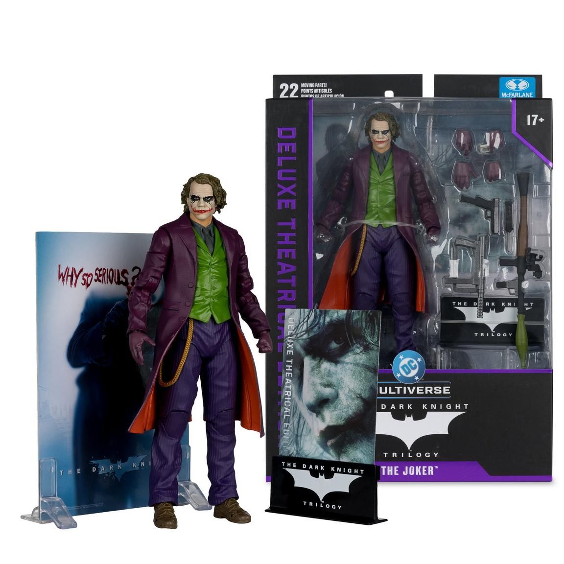 Batman: The Dark Knight Trilogy The Joker 7"H Action Figure by McFarlane - DC Multiverse Deluxe Theatrical Edition Wave 3