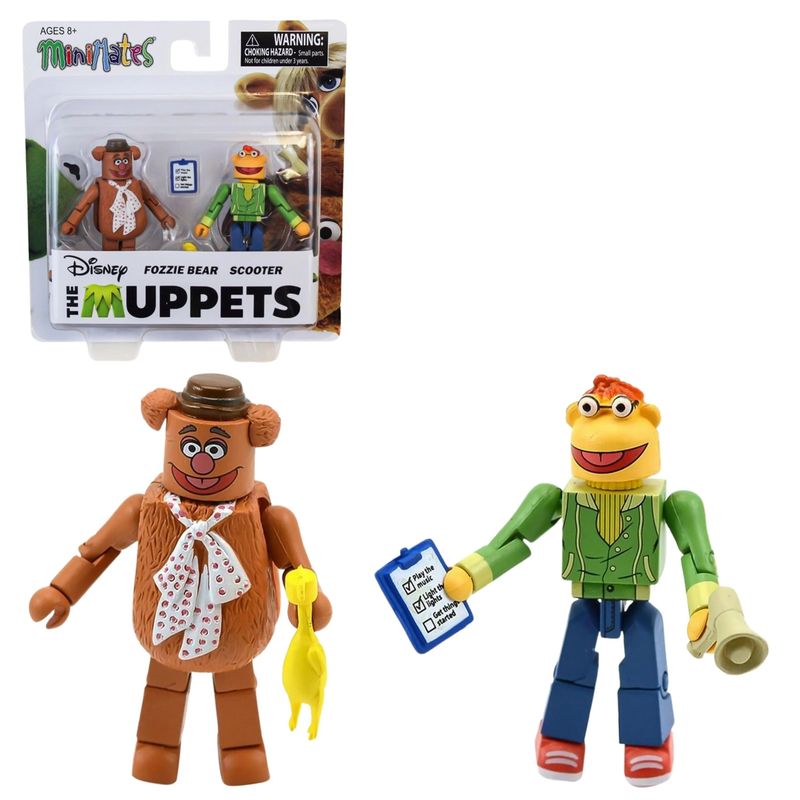 The Muppets MiniMates Series 1 Figures - Fozzie Bear and Scooter