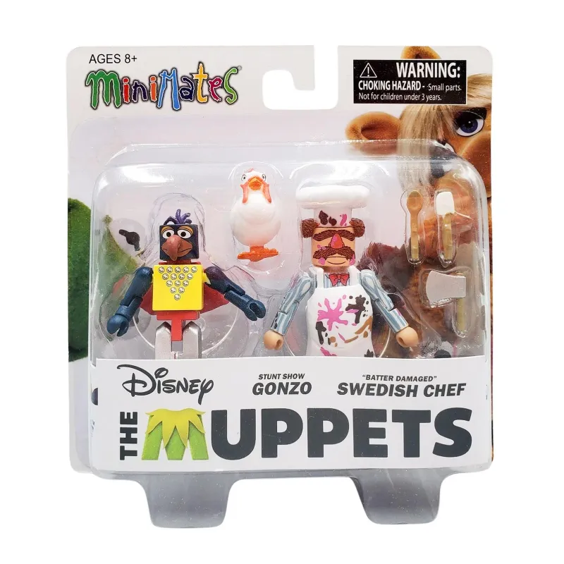 The Muppets MiniMates Series 1 Figures - Stunt Show Gonzo and "Batter Damaged" Swedish Chef