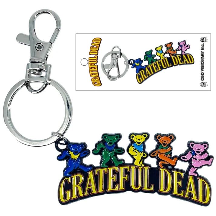 Grateful Dead Dancing Bears Enameled Metal Keychain