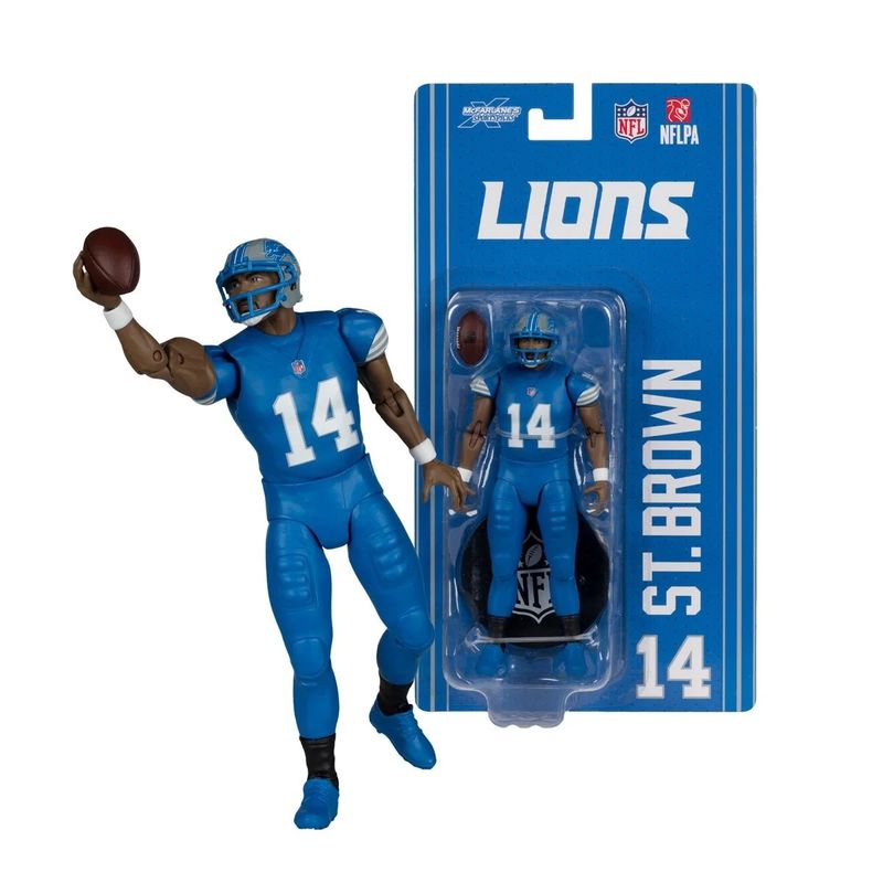 NFL Amon-Ra St. Brown Detroit Lions 6"H Action Figure SportsPicks Wave 1  by McFarlane