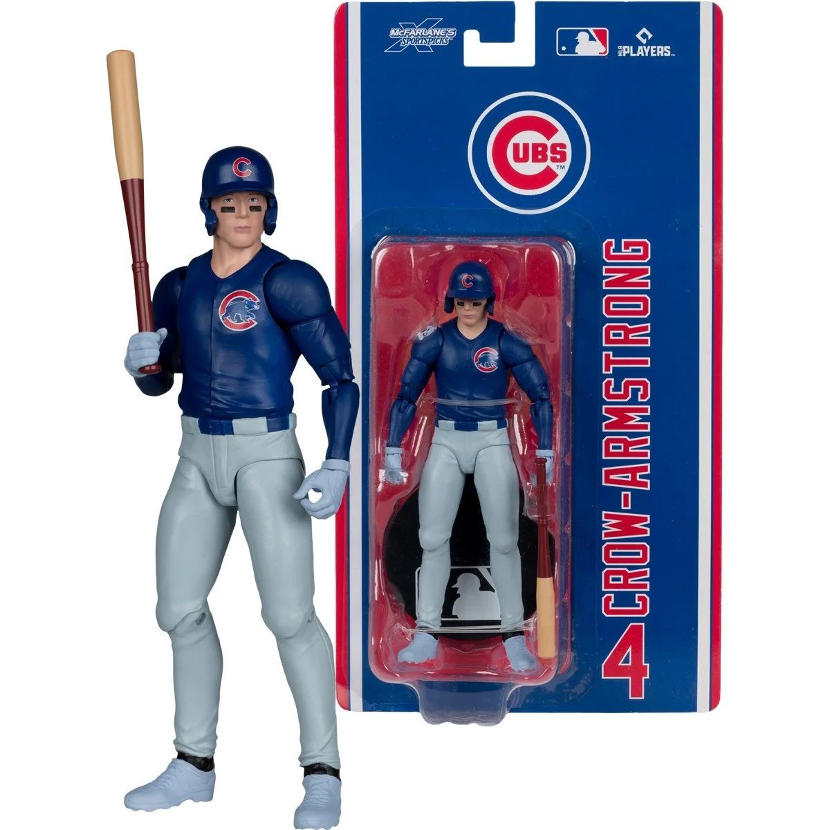 MLB Pete Crow-Armstrong Chicago Cubs 6"H Action Figure SportsPicks Wave 1 by McFarlane