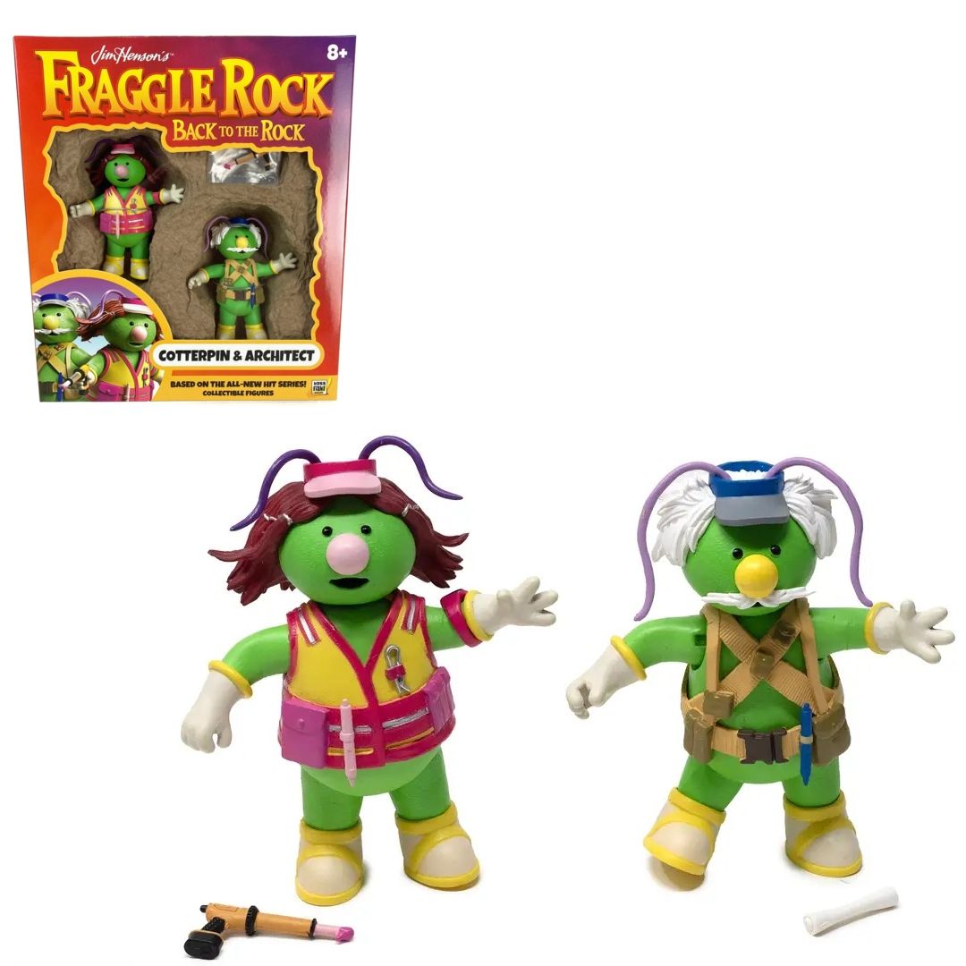 Fraggle Rock Back to the Rock 3"H Cotterpin and Architect Action Figures by Boss Fight Studios