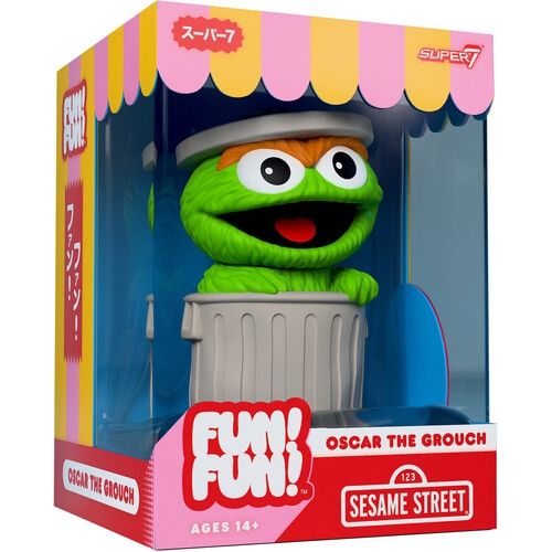 Sesame Street 5"H Oscar the Grouch Fun! Fun! Vinyl Figure by Super7