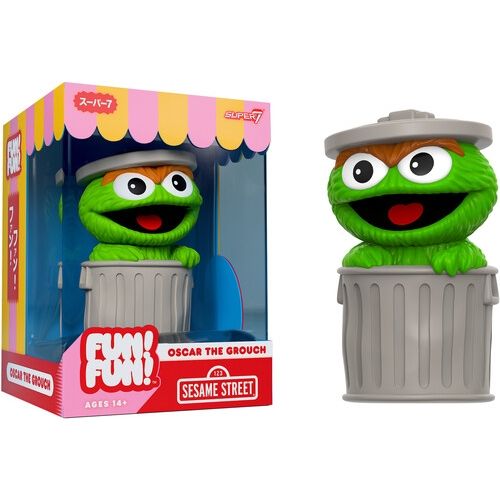 Sesame Street 5"H Oscar the Grouch Fun! Fun! Vinyl Figure by Super7