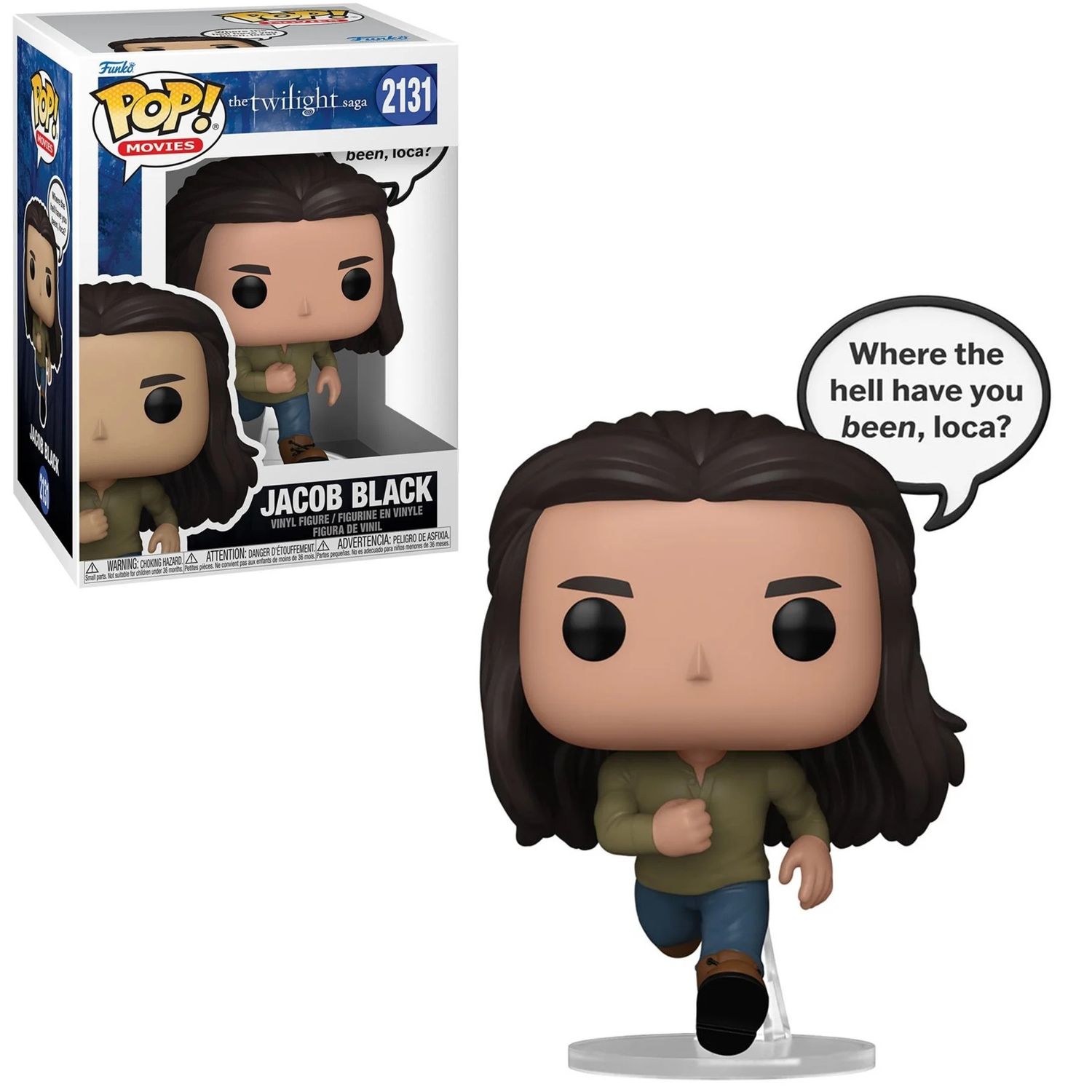 Twilight 5 1/4"H Jacob Black (Sayings) POP! Movies Vinyl Figure #2131 - Where the hell have you been, loca?