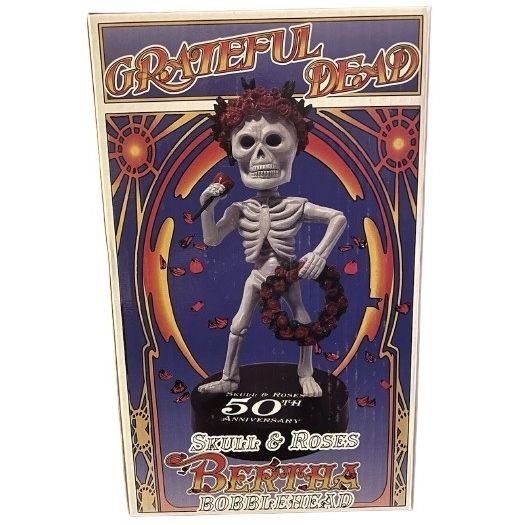 Grateful Dead BERTHA Skulls &amp; Roses 8 inch Bobblehead - 50th Anniversary