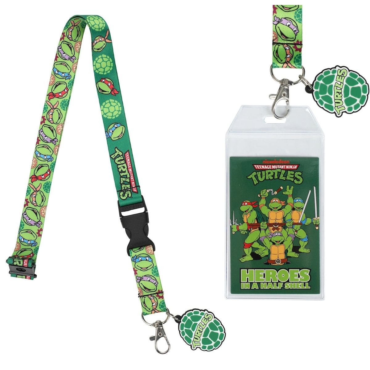 Teenage Mutant Ninja Turtles 22"L Cloth Lanyard with Clear Pouch and Metal Clip