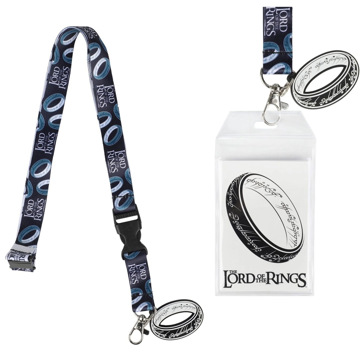 Lord of the Rings 22"L Cloth Lanyard with Clear Pouch and Metal Clip