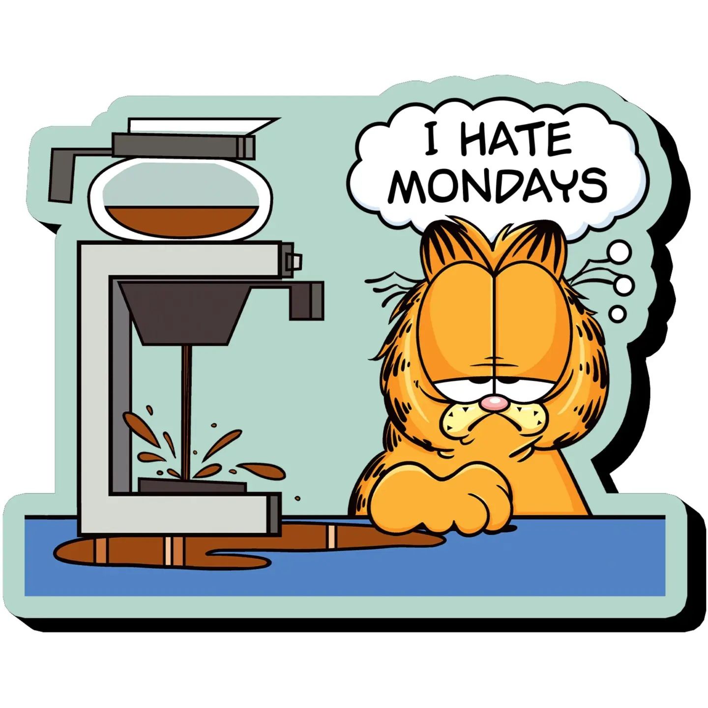 Garfield "I Hate Mondays" Chunky Wooden Magnet