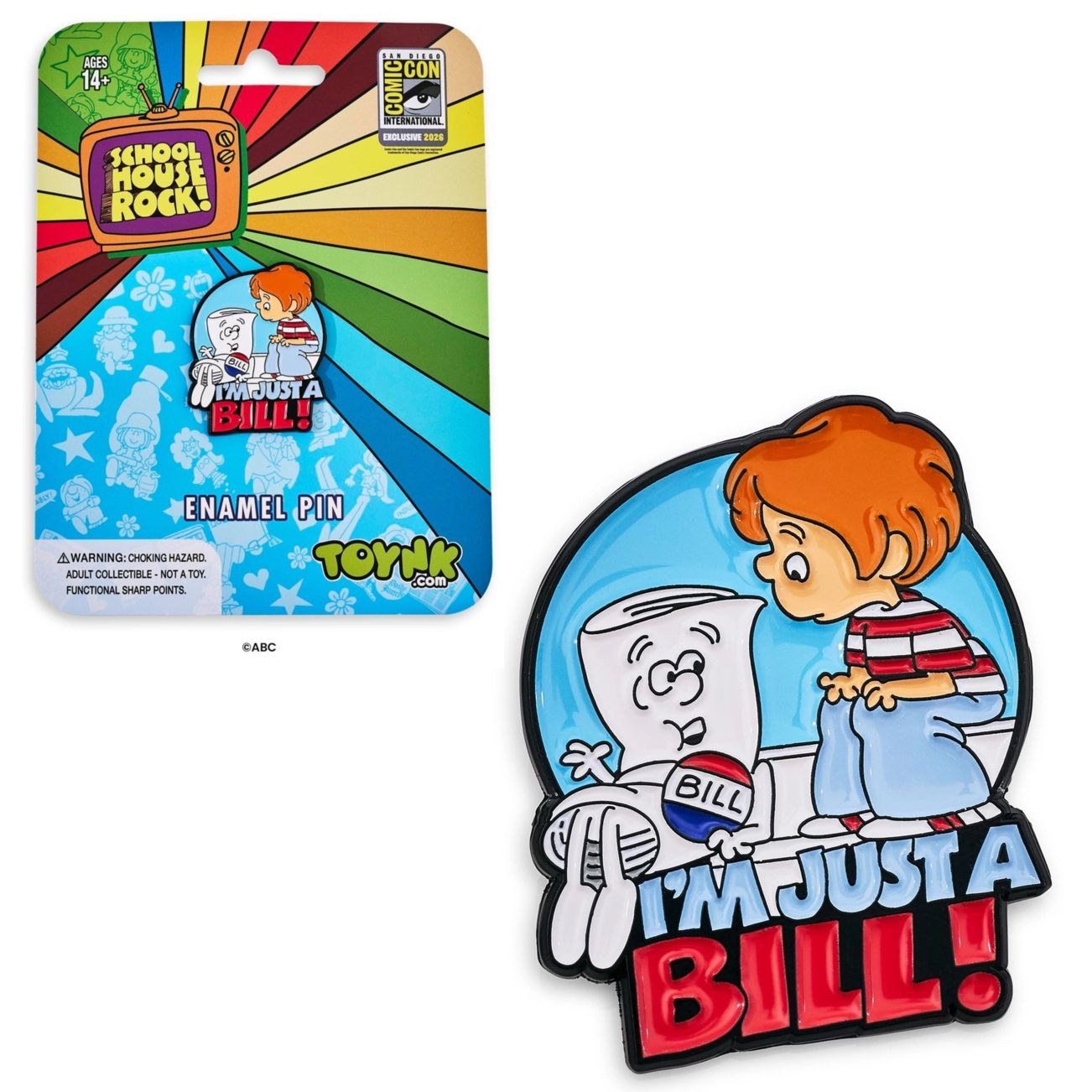Schoolhouse Rock! I'm Just a Bill 1 1/2" Enamel Pin / Tie Tack