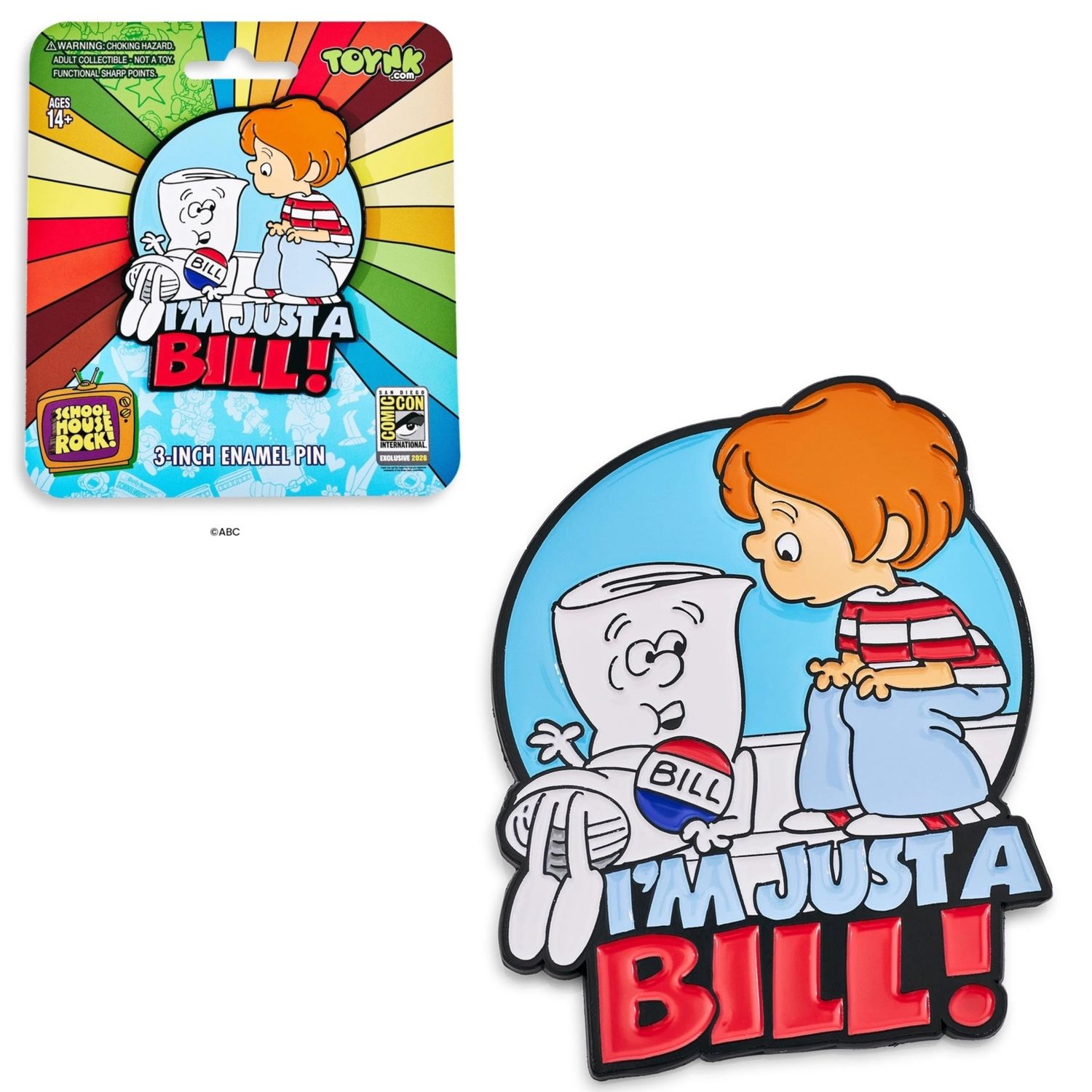 Schoolhouse Rock! I'm Just a Bill 3" Enamel Pin / Tie Tack