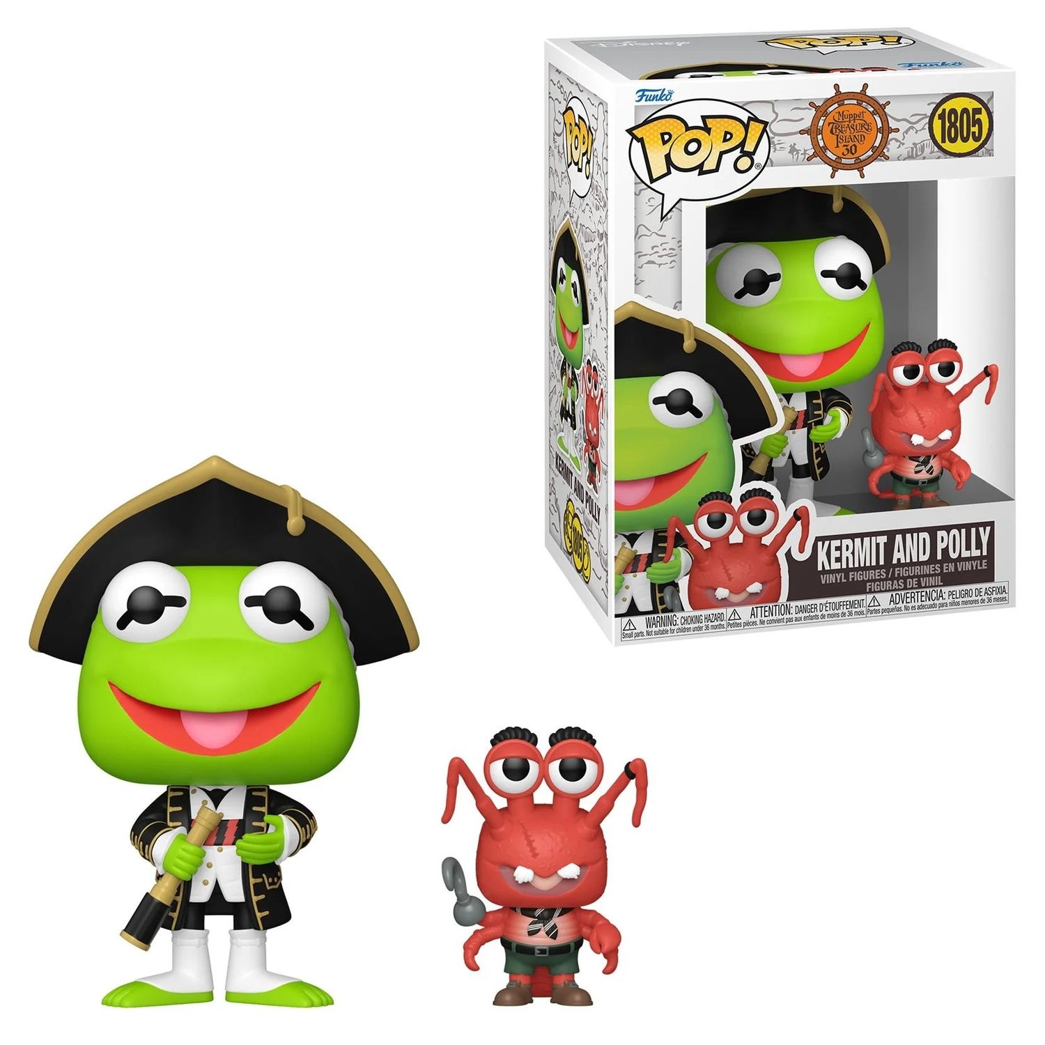 Muppets Treasure Island 4 3/4"H Kermit and Polly POP! Vinyl Figure #1805