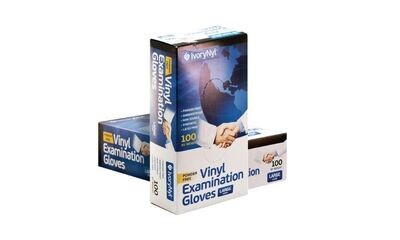 Vinyl Powder-Free Examination Glove Case by IvryNyl (10 Boxes/ 1000 Gloves)