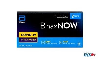 BinaxNow Covid-19 Antigen Self Test 2pk