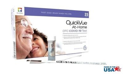 QuickVue At-Home OTC COVID-19 25 Test Kit Box by Quidel (25 Count Box)