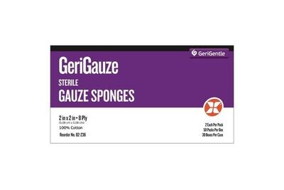Gauze Sponge 2" x 2" 8-Ply, Sterile by GeriGentle