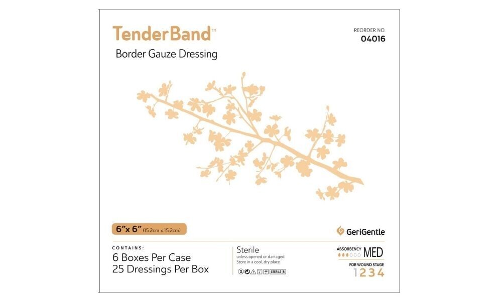 Border Gauze Dressing Sterile 6x6" by GeriGentle