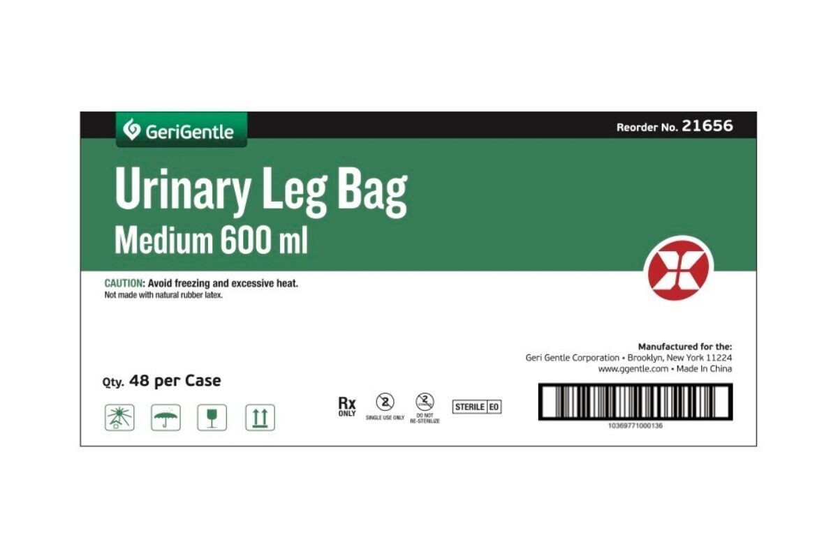 Urinary Leg Bag 600ML Case (48 per case) by GeriGentle