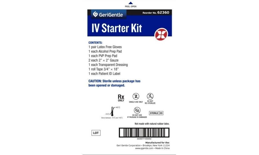 IV Starter Kit Case (50 kits per case) By GeriGentle