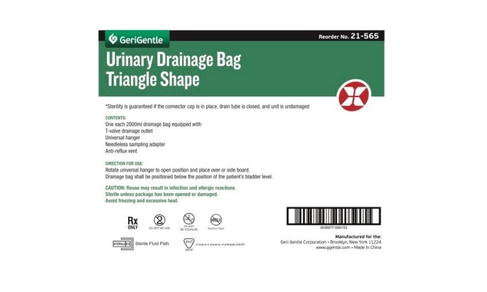 Urinary Drainage Bag Triangle Shape by GeriGentle