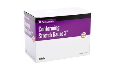 Conforming Stretch Gauze 3" Case(96 rolls per box) Non-Sterile by GeriGentle