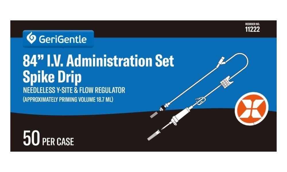 84" IV Administration Set Spike Drip Sterile by GerGentle