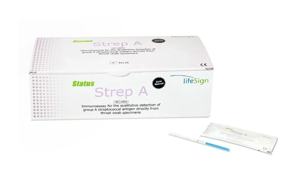 LifeSign Status Strep A Strip Test (30 Tests) – CLIA Waived, Rapid Results