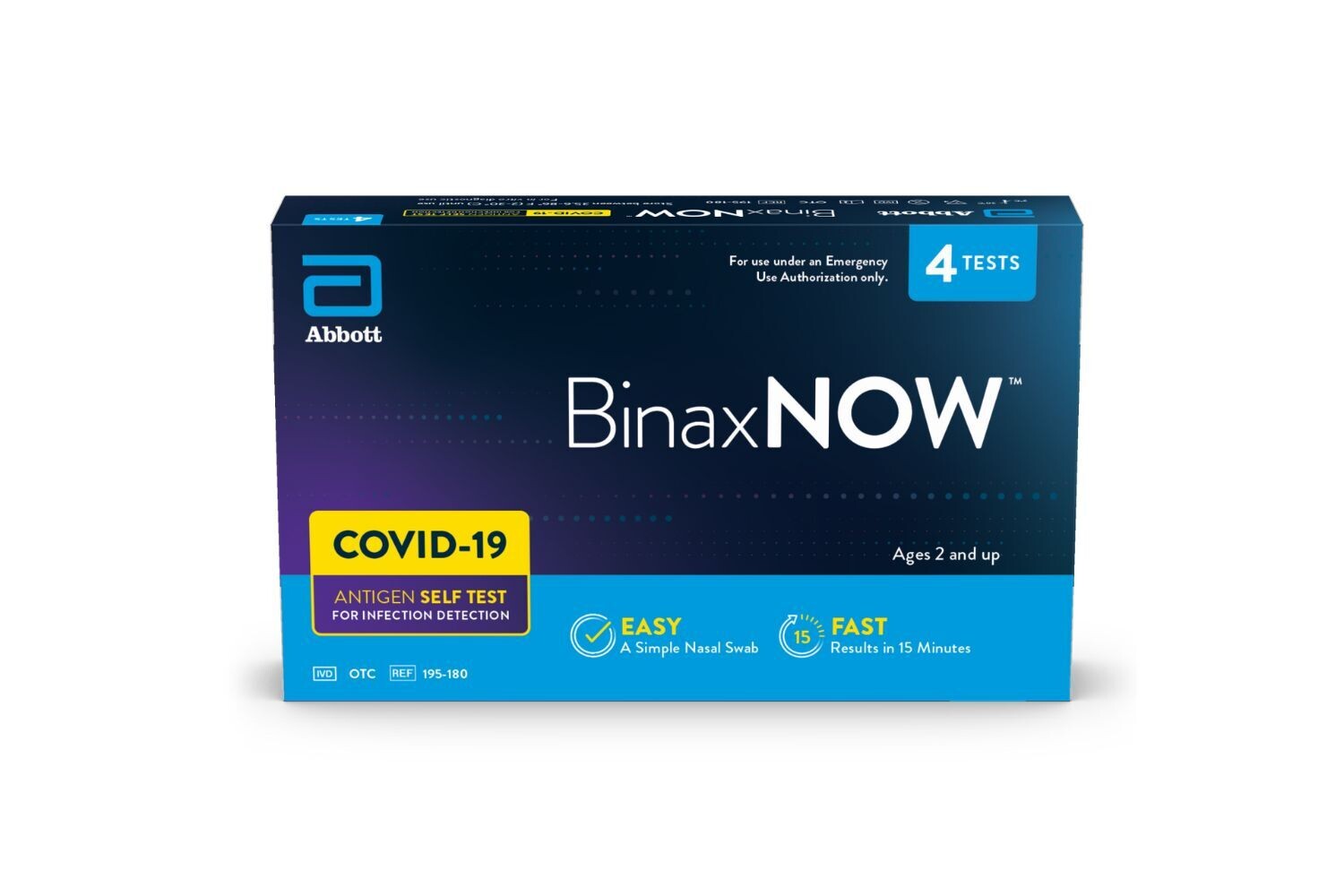 BinaxNow 4-Pack Covid19 Antigen Self-Test, Package Size: 1 Kit - 4 Tests