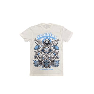 White Astro Machine T-shirt (Carolina Blue)