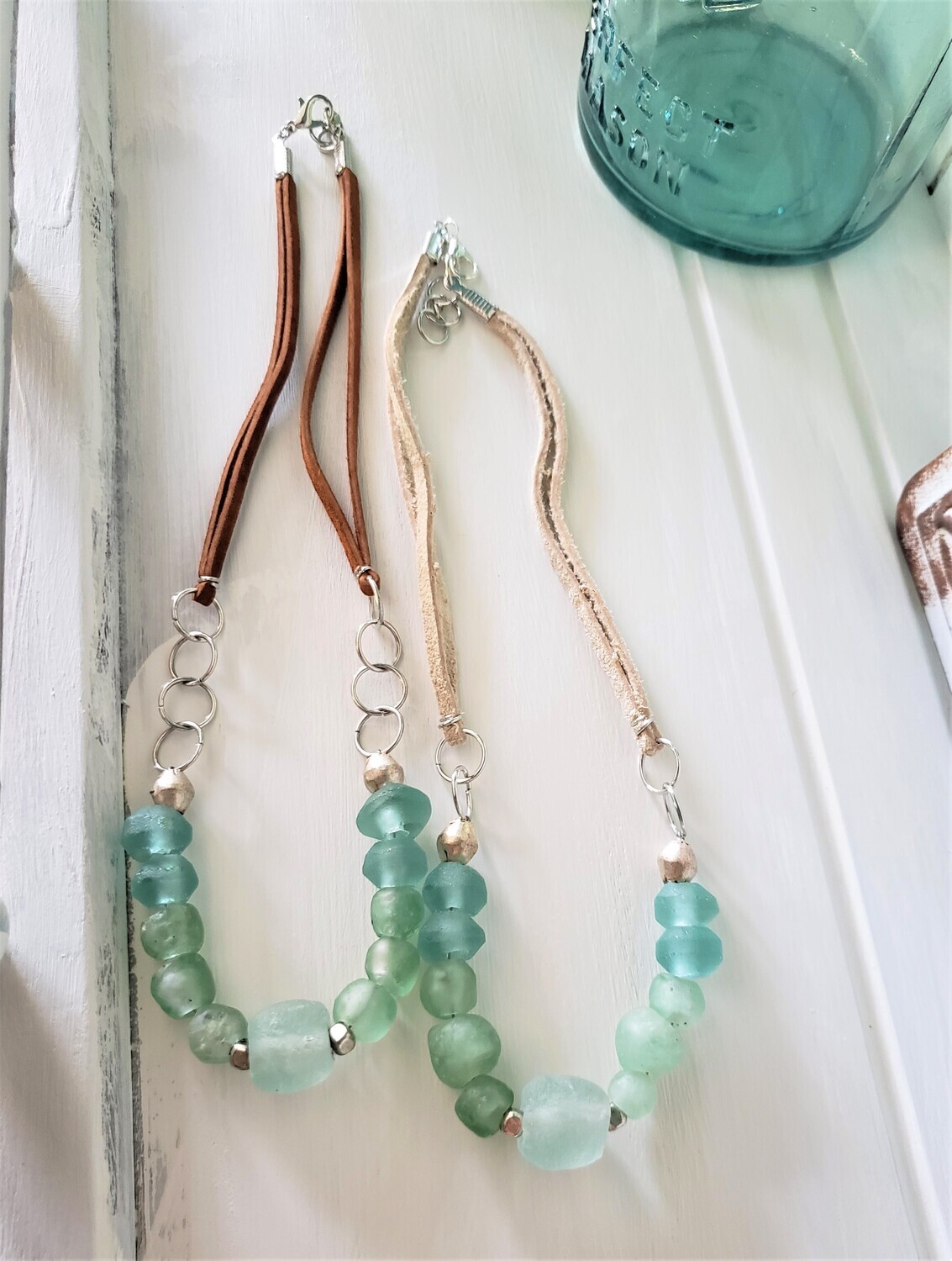 Ocean Mist Glass Bead Necklace
