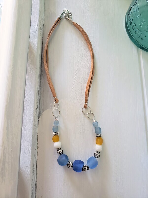 Calming Waves Glass Bead Necklace