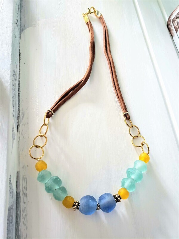 Sea of Tranquility Glass Bead Necklace