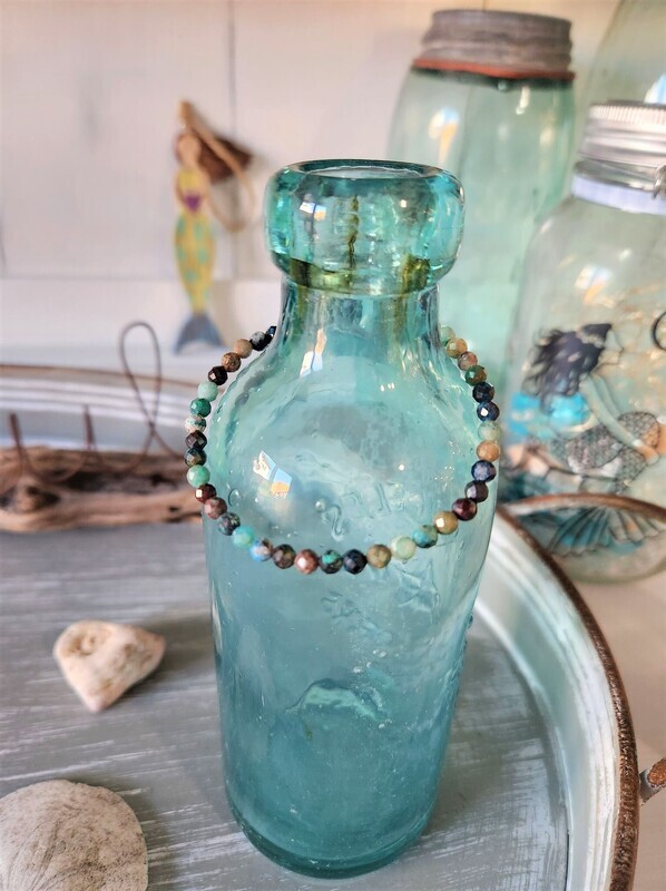 Chrysocolla, Natural Green Stretch Bracelet