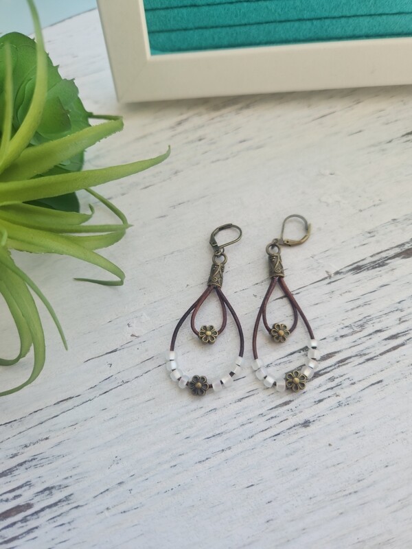 Moonflower Leather Earrings