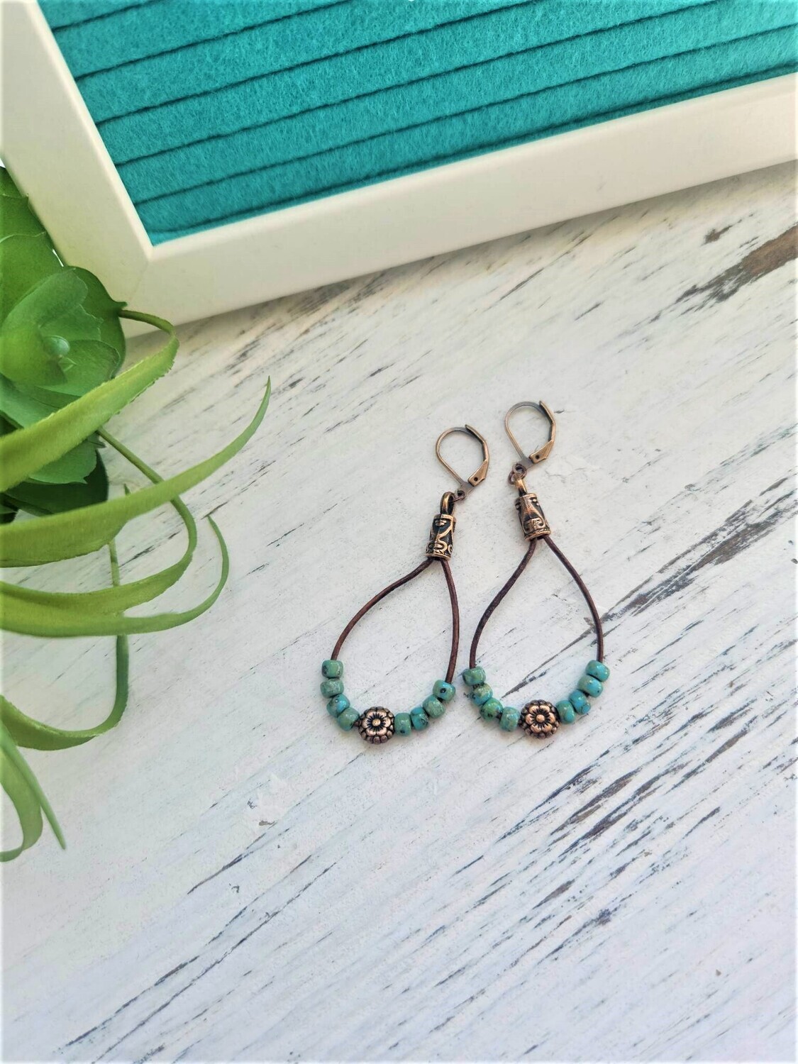 Sweet Pea Leather Earrings