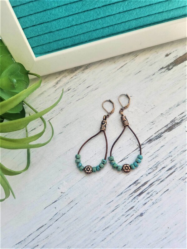 Sweet Pea Leather Earrings