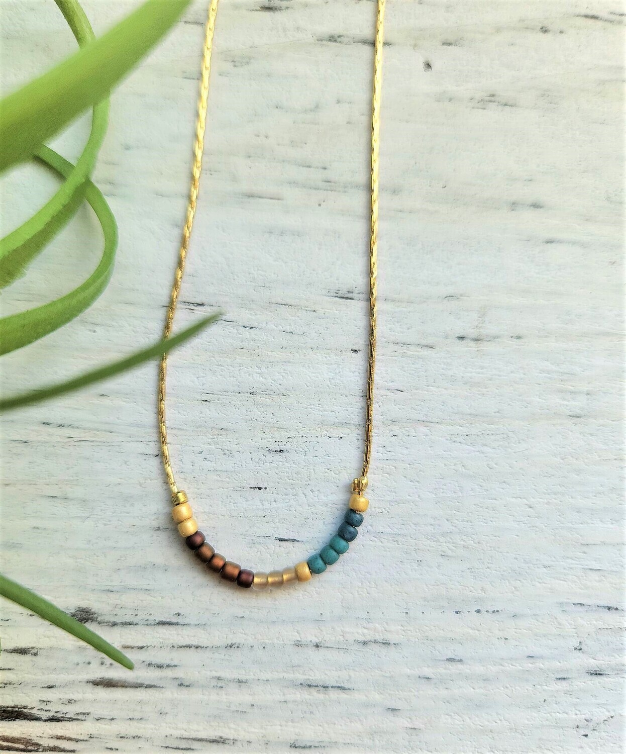 Sunshine &amp; Surf Seed Bead Necklace