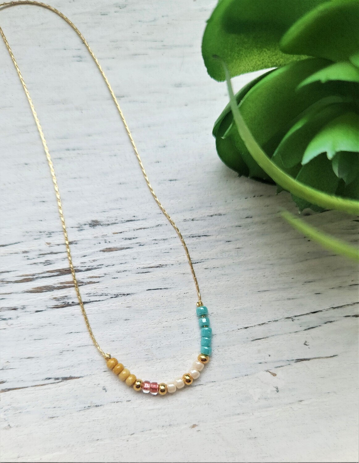 Sea Breeze Seed Bead Necklace
